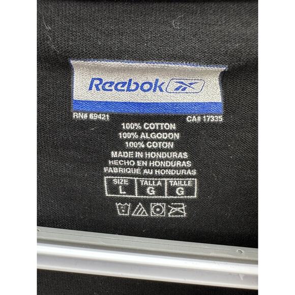 Mens Reebok Black Caolina Panthers Short Sleeve Graphic T-Shirt Size Large - Picture 5 of 10